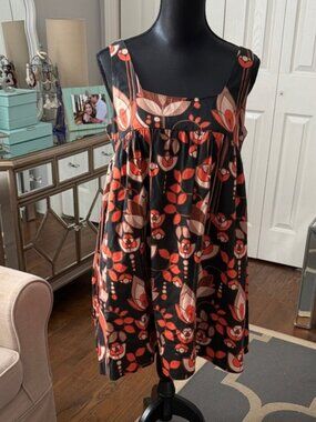 Eva Franco Darling Sleeveless Black & Red Floral Dress Size - M